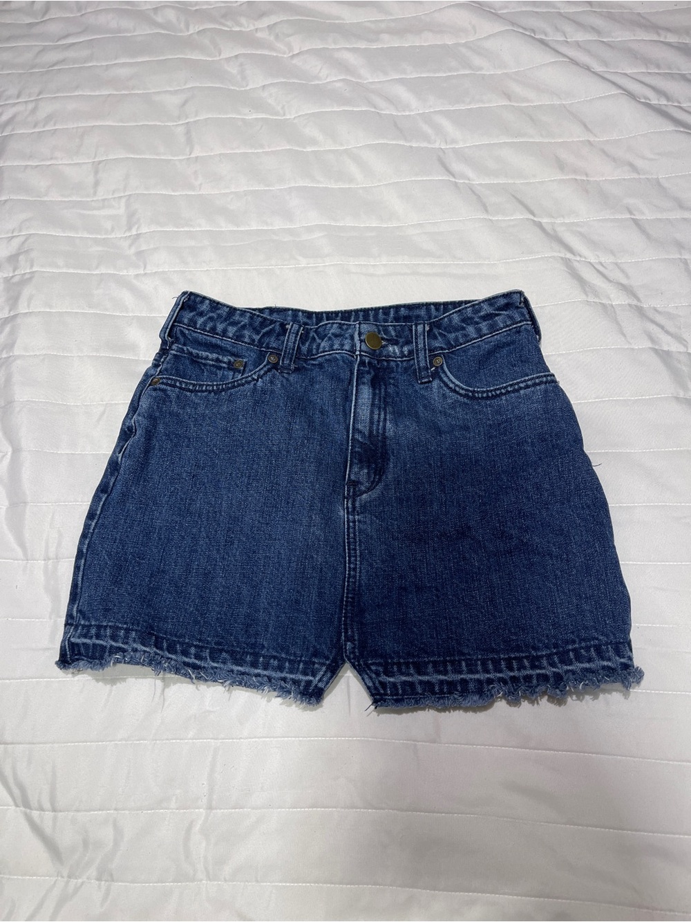 Free People Indigo High-Rise Denim Cutoff Skirt